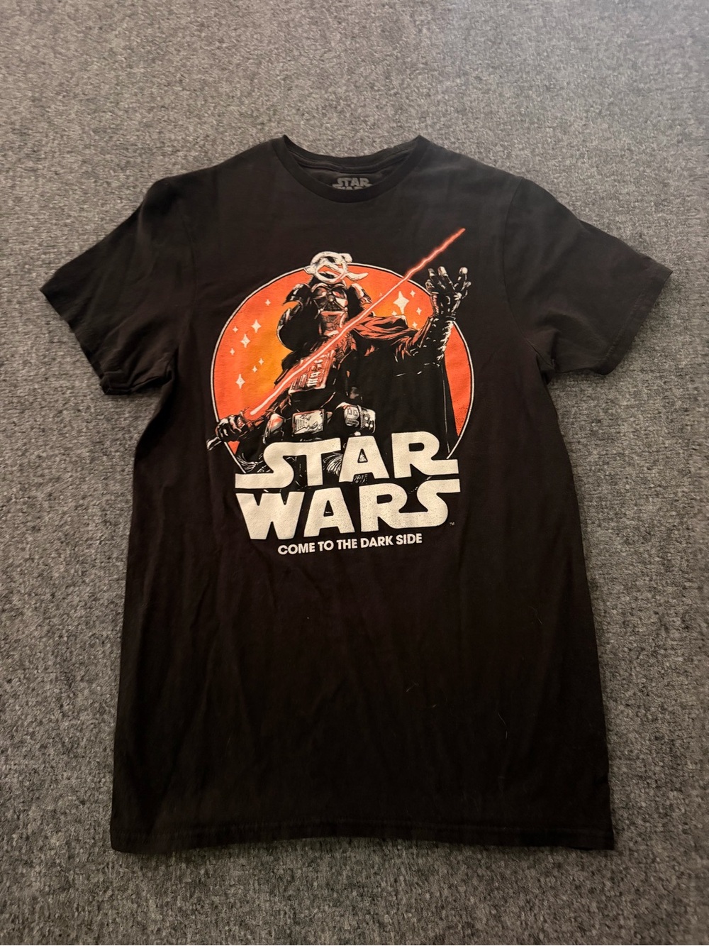 Fifth Sun Black Star Wars Graphic Tee with Orange Accents